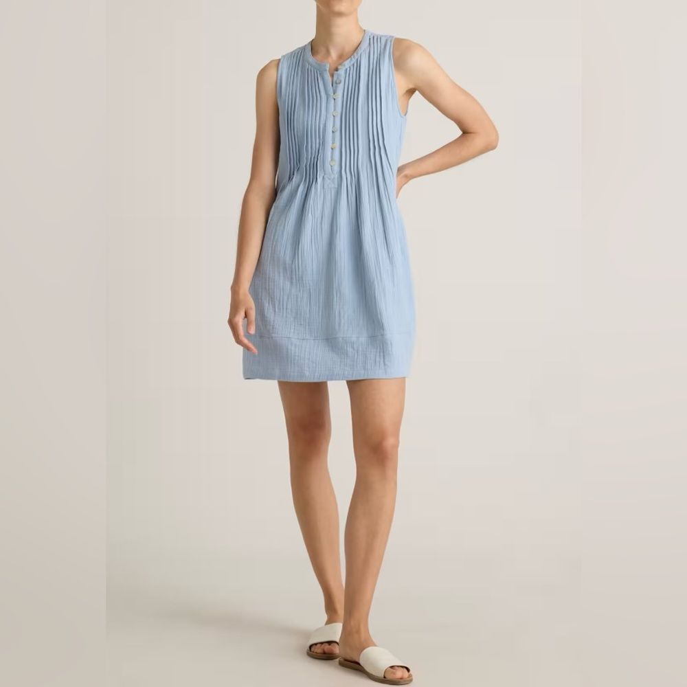 Quince Sky Blue Sleeveless Mini Dress